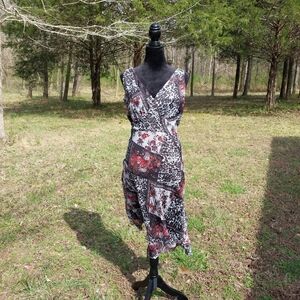 Elegant Asymmetrical Floral Dress